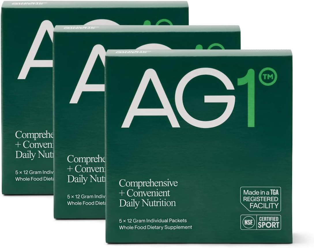 Athletic Greens AG1 Gut Health Bundle, front of pack