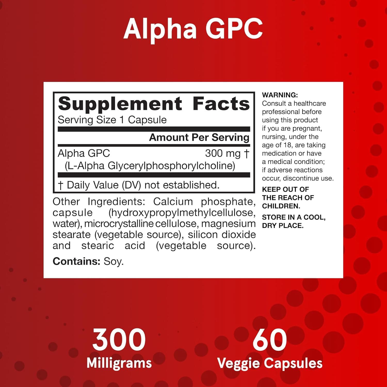 Jarrow Formulas Alpha GPC 300mg