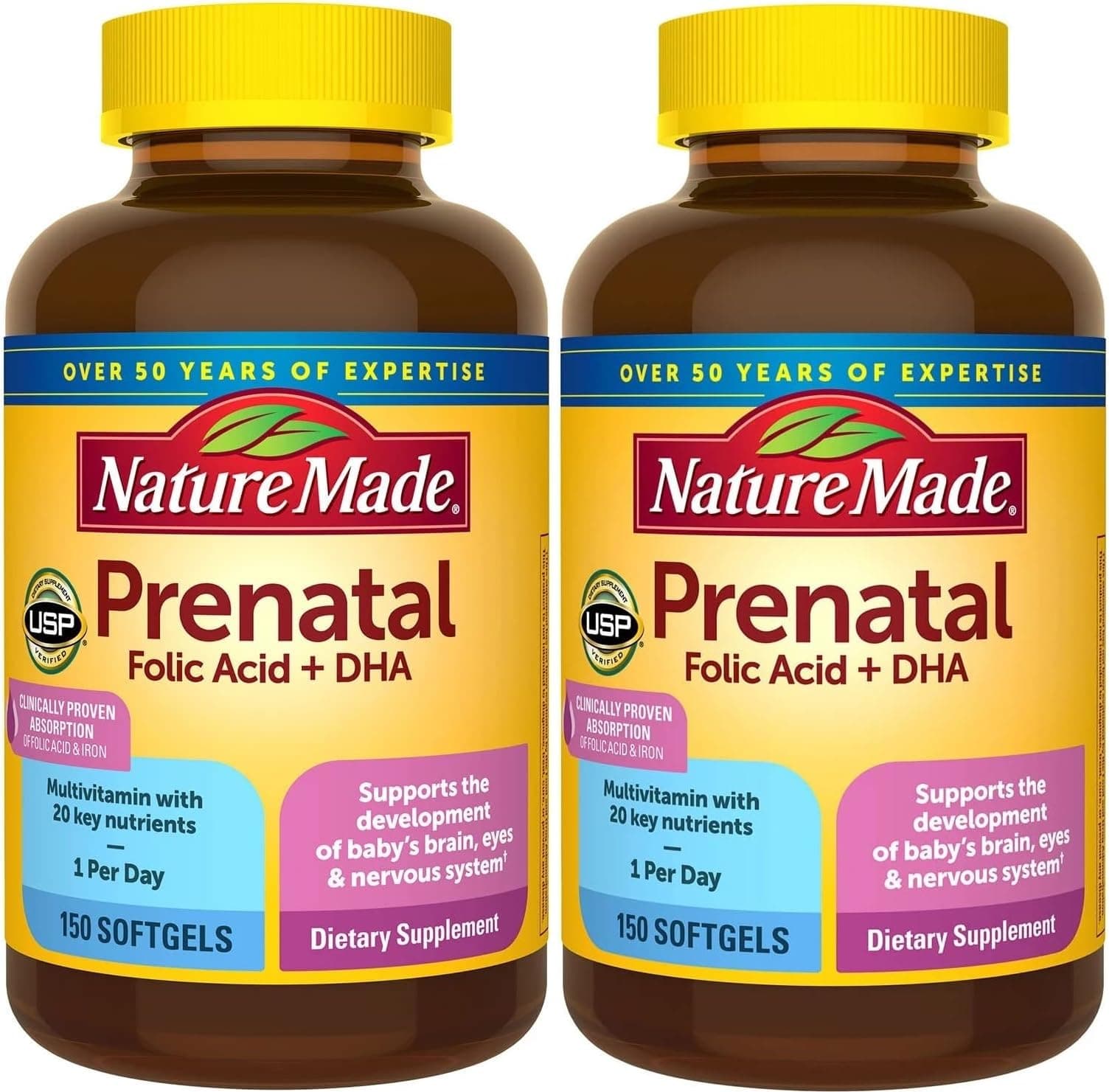 Nature Made Prenatal Multi + DHA, front of pack