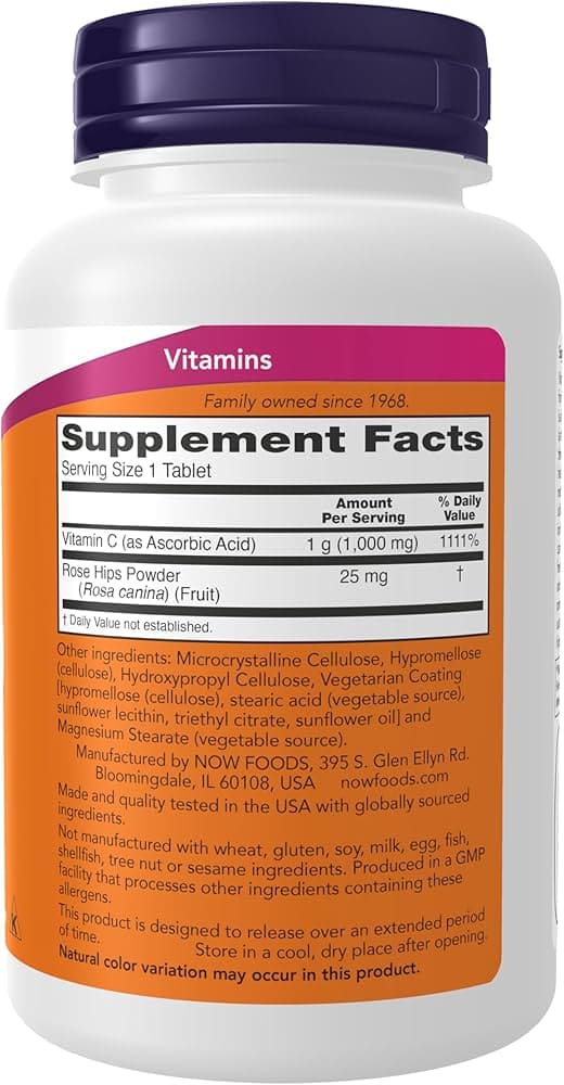 NOW Foods NOW Vitamin C-1000 with Rose Hips