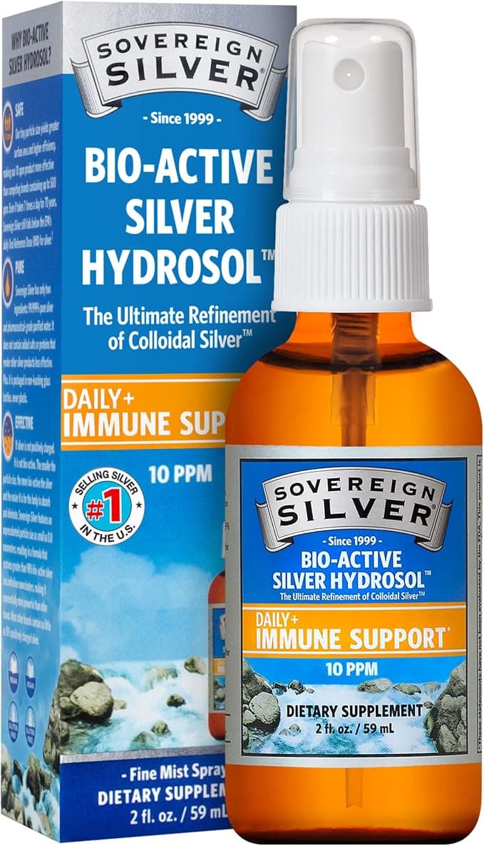 Sovereign Silver Bio-Active Silver Hydrosol 10 ppm, front of pack