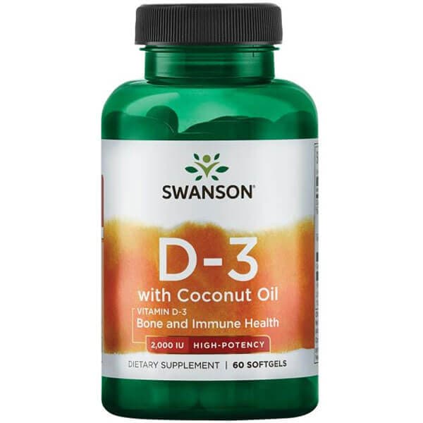 Swanson Vitamin D3 with Coconut Oil 2000 IU